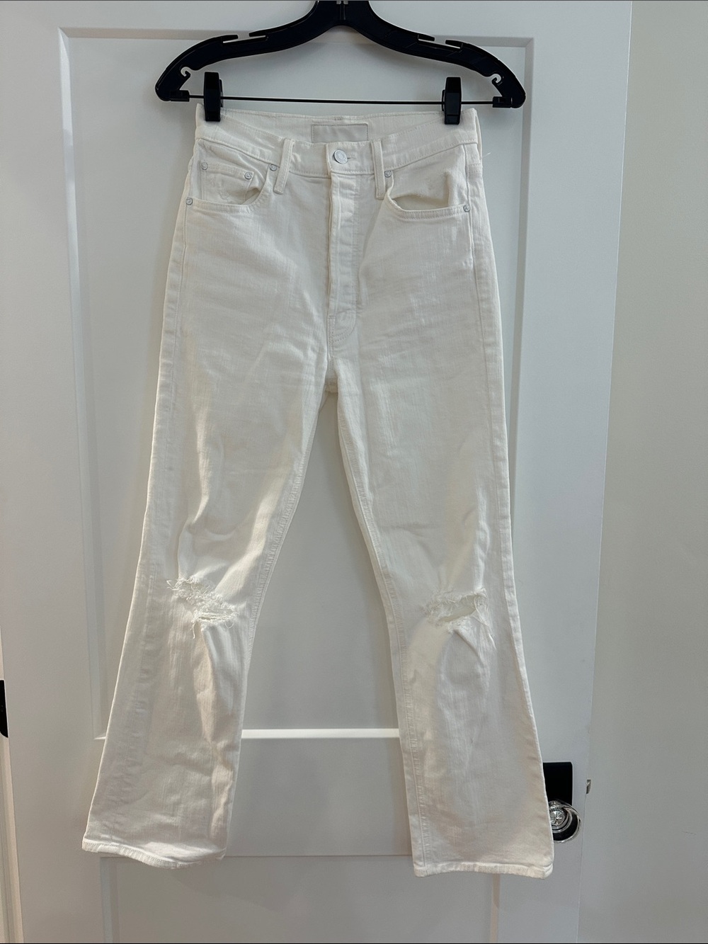 Mother superior Women's White High-Rise Distressed Jeans THE TRIPPER 26